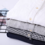 Stand Collar Double-layer Yarn Long Sleeve Blouse Loose