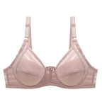 Striped Plus Size Bra Push Up Thin Breathable Bra